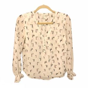 Maison Jules dog spring ivory blouse size S